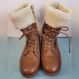 Womens UGG Brown Shearling-Lined Winter Boots sz 9 #1074-2500